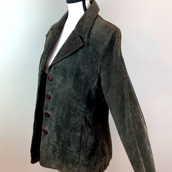 Vintage Wilsons Leather Suede Leather Jacket in Smokey Charcoal - Picture 2 of 10